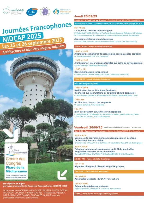 Affiche présentation journées de formation NIDCAP